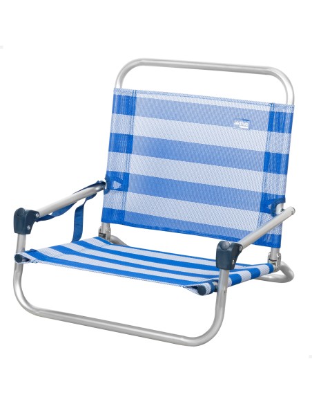 Mini chaise de plage basse (1 kg) 45x45x50 cm rayures marinières