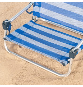 Mini chaise de plage basse (1 kg) 45x45x50 cm rayures... 2