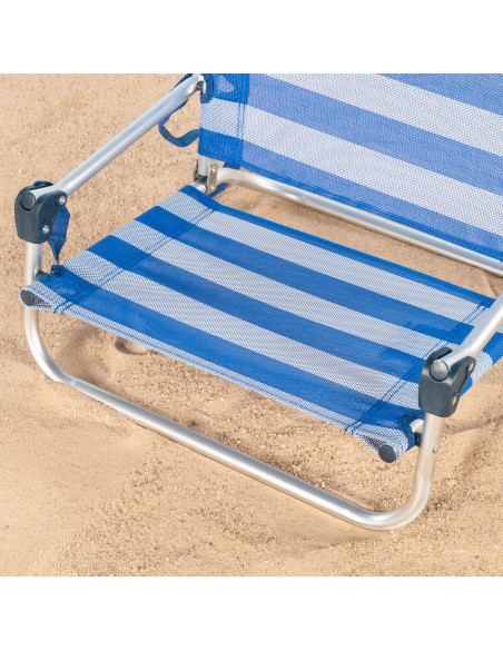 Mini chaise de plage basse (1 kg) 45x45x50 cm rayures marinières