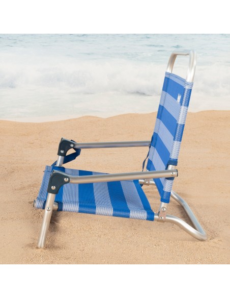 Mini chaise de plage basse (1 kg) 45x45x50 cm rayures marinières