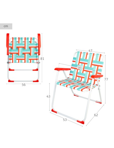 Chaise de plage haute fixe 47x62x77 cm POP 60