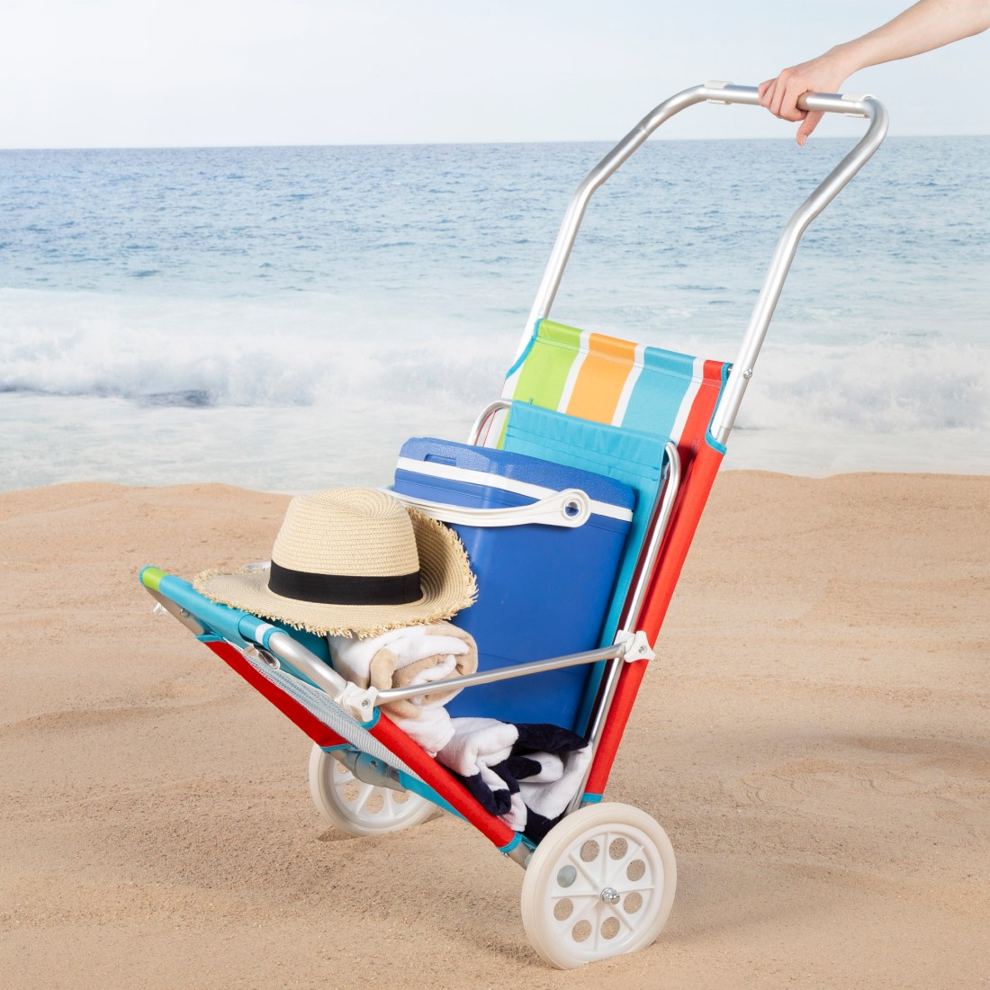Chaise Longue De Plage Pliable – Charge Max 100 Kg – Avec Sac De Transport – Vert Multicolore – Pour Jardin, Plage, Camping