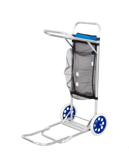 Chariot de table de plage 2 en 1 avec base extensible et support auxiliaire