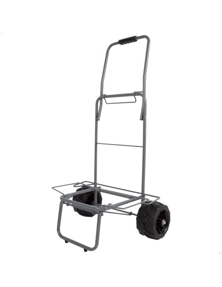 Chariot de plage pliable avec grandes roues et corde de maintien