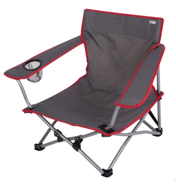 Chaise de camping basse pliante grise
