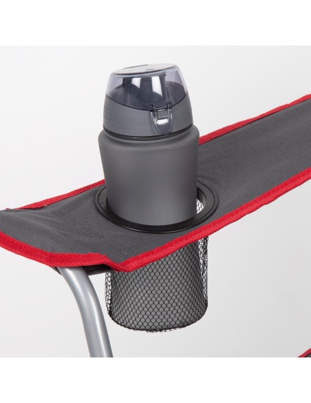 Chaise de camping basse pliante grise