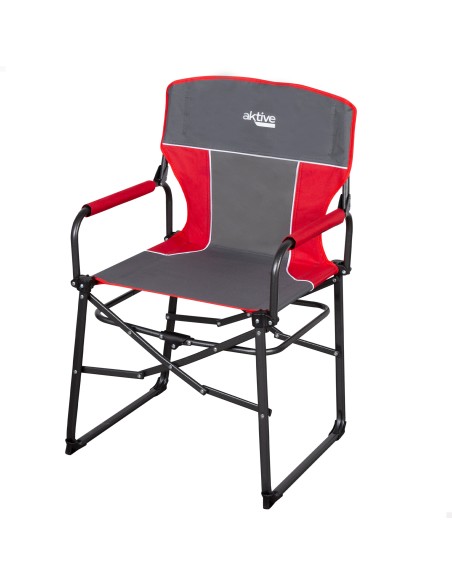 Chaise anti-roulis directrice de camping pliante avec pliage compact gris