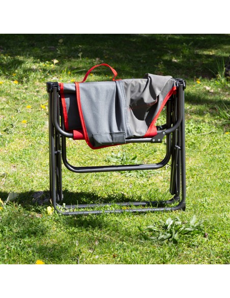 Chaise anti-roulis directrice de camping pliante avec pliage compact gris