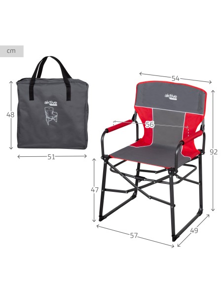 Chaise anti-roulis directrice de camping pliante avec pliage compact gris