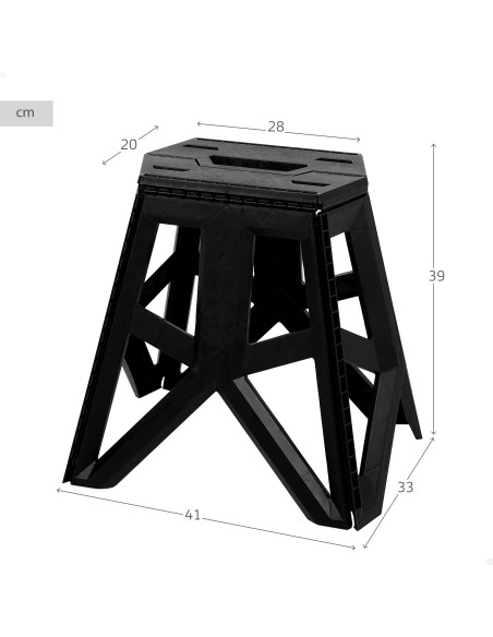 Tabouret de camping pliant extra-résistant 150 kg avec poignée de transport 41x33x39 cm