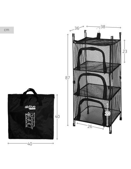 Organisateur de placard suspendu, détachable et pliable à 3 niveaux