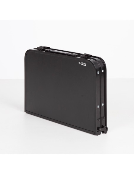 Table de camping pliante petite valise, réglable en hauteur et antidérapante, noire avec filet