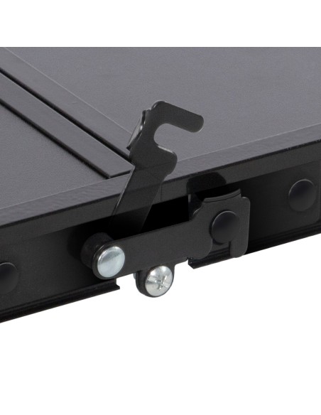 Table de camping pliante petite valise, réglable en hauteur et antidérapante, noire avec filet