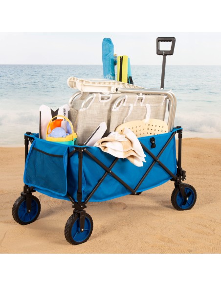 Chariot de plage pliable avec roues 360º