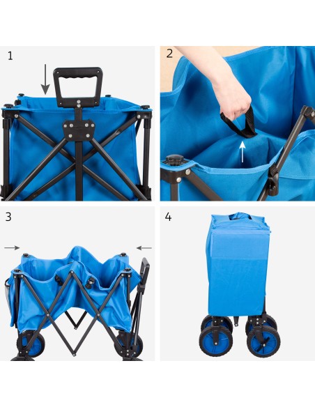 Chariot de plage pliable avec roues 360º