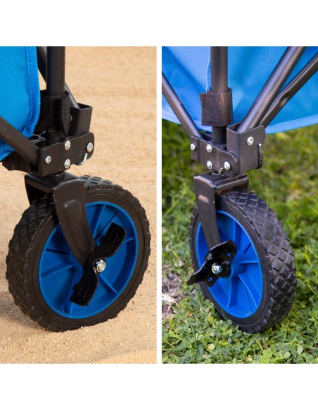Chariot de plage pliable avec roues 360º