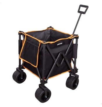 Chariot de plage pliable avec grandes roues amovibles à 360º