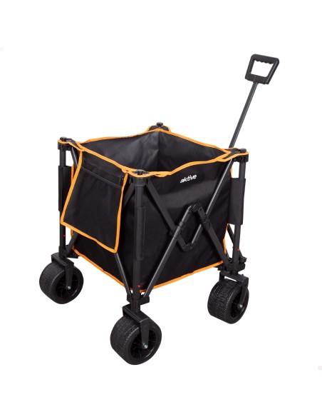 Chariot de plage pliable avec grandes roues amovibles à 360º