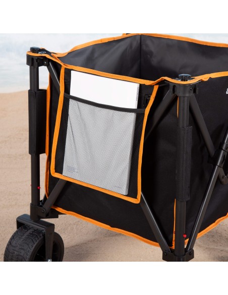 Chariot de plage pliable avec grandes roues amovibles à 360º