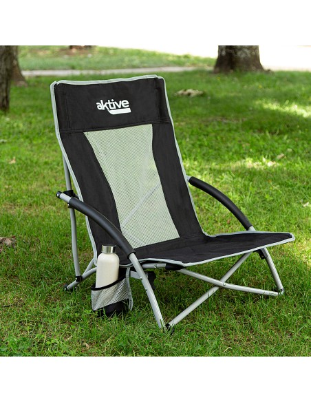 Chaise basse pliante 50x51x67 cm noir