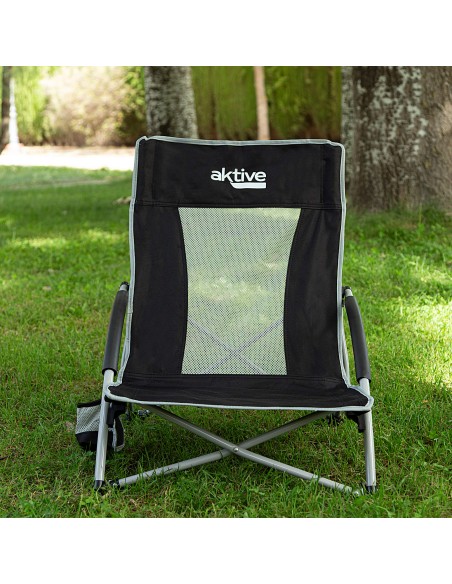 Chaise basse pliante 50x51x67 cm noir