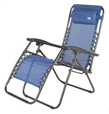 Chaise de jardin pliante zéro gravité bleu 2 positions