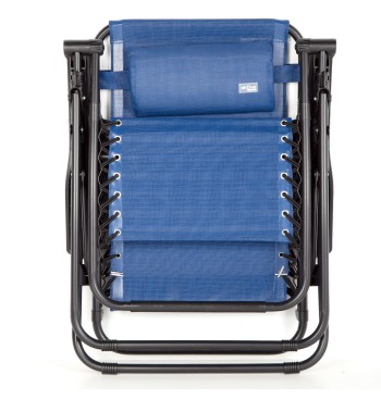 Chaise de jardin pliante zéro gravité bleu 2 positions 2