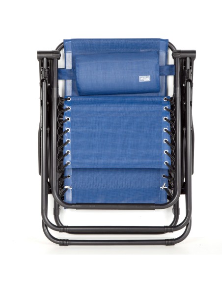 Chaise de jardin pliante zéro gravité bleu 2 positions