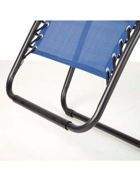 Chaise de jardin pliante zéro gravité bleu 2 positions