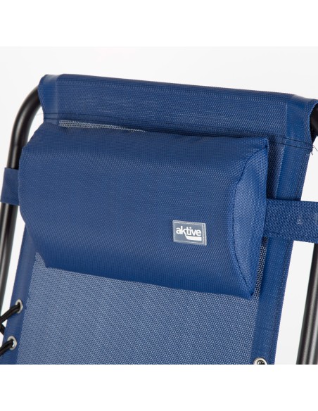 Chaise de jardin pliante zéro gravité bleu 2 positions