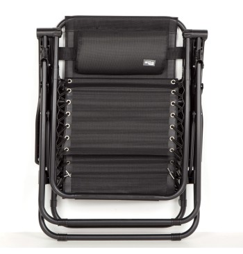 Chaise de jardin pliante à gravité zéro noire 2 positions 2