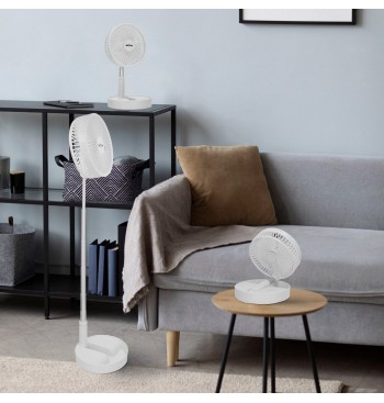 Ventilador inalámbrico de pie plegable 4 velocidades con USB 2