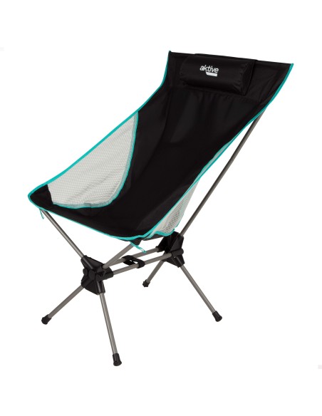 Chaise de camping pliante ultra-compacte avec coussin