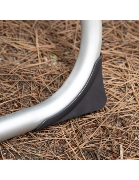 Lit de camping pliant noir avec capuchons anti-bascule