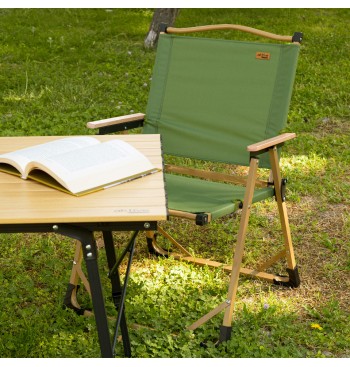 Chaise haute pliante glamping vert acier 2