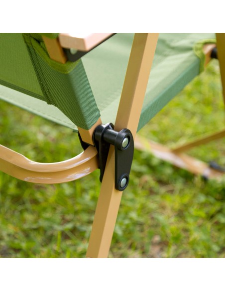 Chaise haute pliante glamping vert acier
