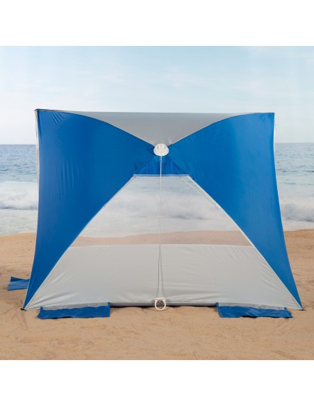 Tente de plage Pop Up et pare-brise 2 personnes UV50 avec plancher