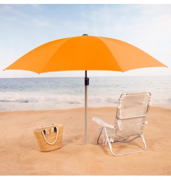 Parasol de plage 8 tiges 220 cm orange avec cintre 2