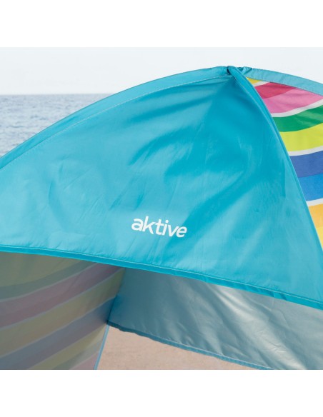 Tente de plage Pop Up multicolore pour 2 personnes UV50 avec plancher