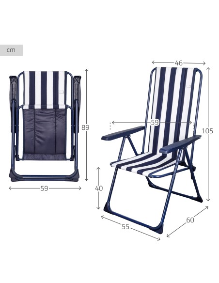 Chaise marin pliante 5 positions
