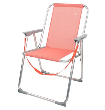 Chaise de plage haute fixe 45x45x75 cm corail