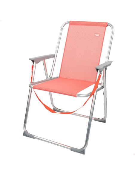 Chaise de plage haute fixe 45x45x75 cm corail