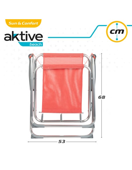 Chaise de plage haute fixe 45x45x75 cm corail