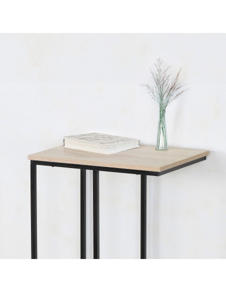Max Home : table d'appoint pour canapé en bois et acier, 40 x 30 x 66 cm