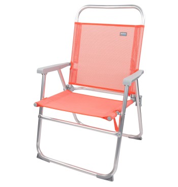 Chaise de plage haute fixe 48x50x88 cm corail