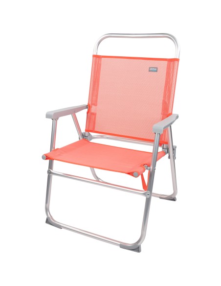 Chaise de plage haute fixe 48x50x88 cm corail