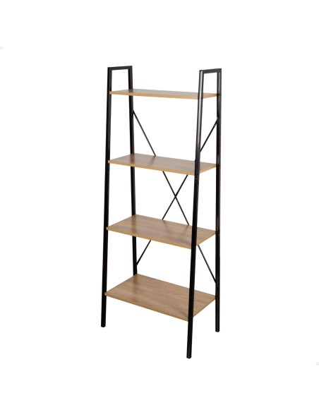Max Home Étagère en bois et acier en forme d'échelle, 4 tablettes, 60 x 32 x 148 cm