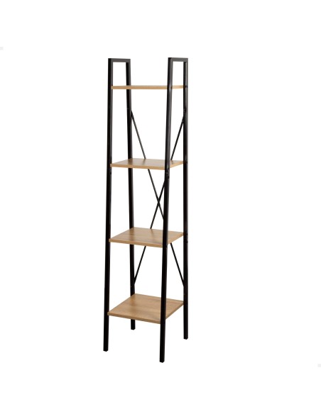 Max Home Étagère en bois et acier en forme d'escalier, 4 tablettes, 34 x 32 x 148 cm