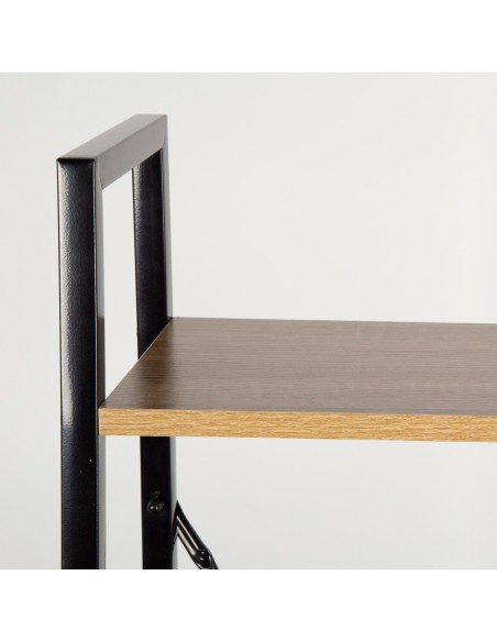Max Home Étagère en bois et acier en forme d'escalier, 4 tablettes, 34 x 32 x 148 cm