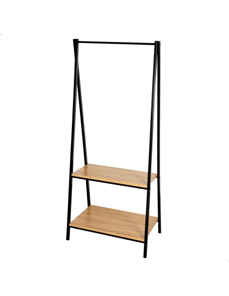 Max Home Burro Meuble en bois et acier à 2 étagères, 64x40x150 cm